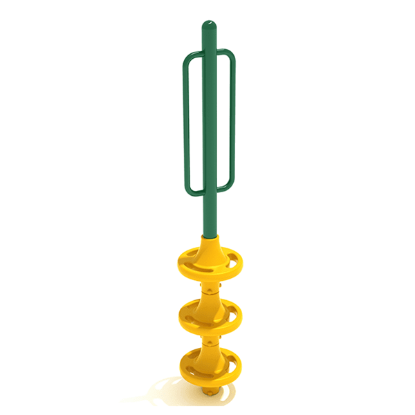PFS034 - 3 Pods Free Standing Pod Climbing Playground Equipment - Ages 2 To 12 Yr - Green on Yellow