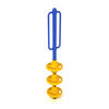 PFS034 - 3 Pods Free Standing Pod Climbing Playground Equipment - Ages 2 To 12 Yr - Blue on Yellow