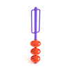 PFS034 - 3 Pods Free Standing Pod Climbing Playground Equipment - Ages 2 To 12 Yr - Purple on Orange