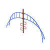 PFS079 - Curved Helix Ladder Climbing Playground Equipment - Ages 5 To 12 Yr  - Blue on Red - Back