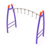 PGS003 - Curved Post Curved Overhead Swinging Ring Ladder Playground Climber - Ages 5 To 12 Yr - Gray, Purple, Orange