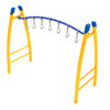 PGS003 - Curved Post Curved Overhead Swinging Ring Ladder Playground Climber - Ages 5 To 12 Yr - Blue, Yellow, Blue