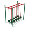 PTC018 - Double Row Pebble Bridge Playground Stepping Stones - Ages 5 To 12 Yr -  Green, Red, Green