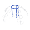 PFS071 - Five-Way Snake Dome Climbing Playground Equipment- Ages 5 To 12 Yr - White on Blue