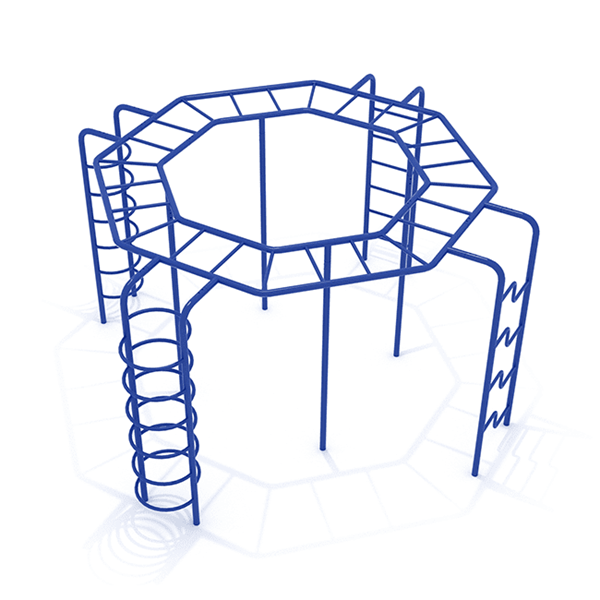 PFS046 - Four Times A Climber Climber Monkey Bars Playground Equipment - Ages 5 To 12 Yr - Blue