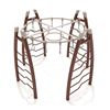PGS018 - Curved Post Circle Overhead Swinging Ring Ladder Playground Climbing Structure - Ages 5 To 12 Yr - Brown, Tan, Tan