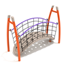 PGS015 - Curved Post Floating Freestanding Playground Bridge - Ages 2 To 12 Yr  - Tan, Orange, Purple, Tan