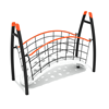 PGS015 - Curved Post Floating Freestanding Playground Bridge - Ages 2 To 12 Yr  - White, Orange, Black