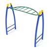 PGS005 - Curved Post Overhead Horizon Climber Monkey Bar Ladder - Ages 5 To 12 Yr - Green, Blue, Yellow