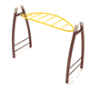 PGS005 - Curved Post Overhead Horizon Climber Monkey Bar Ladder - Ages 5 To 12 Yr - Brown, Yellow, Tan