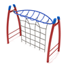 PGS006 - Curved Post Overhead Inverted Horizon With Rope Attachment Climber Playground - Ages 5 To 12 Yr  - Blue, Red, Blue