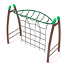 PGS006 - Curved Post Overhead Inverted Horizon With Rope Attachment Climber Playground - Ages 5 To 12 Yr  -Green, Brown, Green
