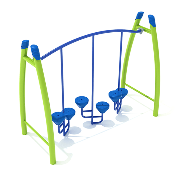 PGS031 - Curved Post Pebble Bridge Playground Stepping Stones - Ages 5 To 12 Yr - Blue on Lime Green