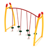 PGS008 - Curved Post Tilted Lily Pad Bridge Playground Stepping Stones - Ages 5 To 12 Yr - Yellow, Green, Red