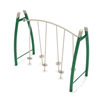 PGS008 - Curved Post Tilted Lily Pad Bridge Playground Stepping Stones - Ages 5 To 12 Yr - Green, Tan, Tan