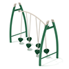 PGS009 - Curved Post Tilted Pebble Bridge Playground Stepping Stones - Ages 5 To 12 Yr - Green on Tan