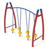 PGS009 - Curved Post Tilted Pebble Bridge Playground Stepping Stones - Ages 5 To 12 Yr - Yellow, Blue, Red
