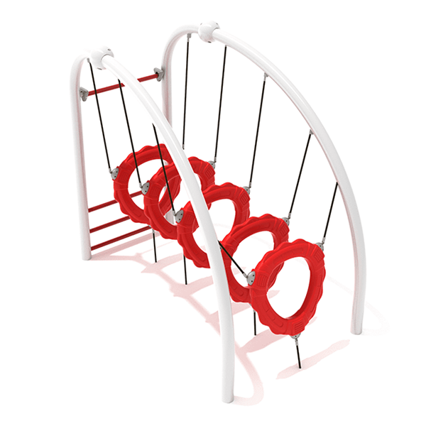 PGS016 - Floating Tunnel Climbing Playground Equipment - Ages 5 To 12 Yr - Red on White