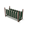  PFS018 - Floating Tunnel Playground Bridge - Ages 5 To 12 Yr - Green, Tan, Brown