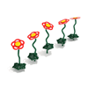 PFS067 - Flower Stepping Path With Leaf For Playground - Set Of 5 - Ages 2 To 12 Yr - Red on Green