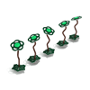 PFS067 - Flower Stepping Path With Leaf For Playground - Set Of 5 - Ages 2 To 12 Yr - Brown on Green