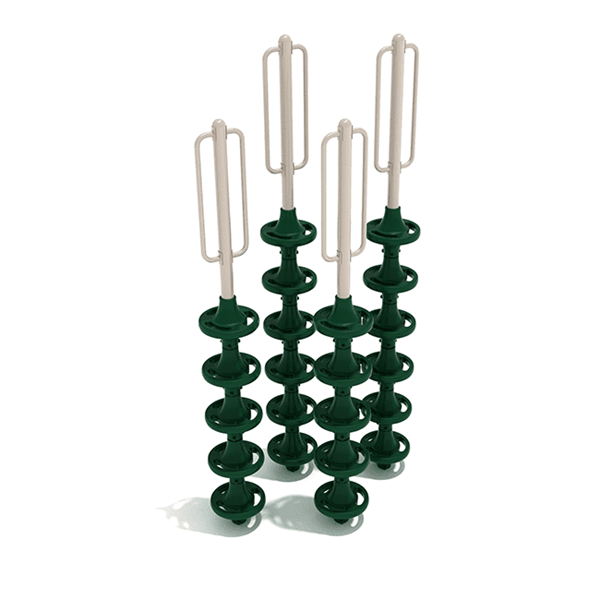 PFS030 - Megas Pod Climbing Playground Equipment - Set Of 4 - Ages 5 To 12 Yr - Green on Tan