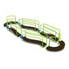 PFS070 - Oval Balance Track Playground Equipment - Ages 2 To 12 Yr - Lime Green, Blue - Back