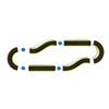 PFS070 - Oval Balance Track Playground Equipment - Ages 2 To 12 Yr - Lime Green, Blue - Top