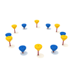 PFS016 - Pebble Path Playground Stepping Stones - Set Of 12 - Ages 2 To 12 Yr - Quick Ship -  Yellow, Red and Blue, Red