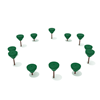 PFS016 - Pebble Path Playground Stepping Stones - Set Of 12 - Ages 2 To 12 Yr - Quick Ship - Green on Brown
