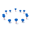 PFS016 - Pebble Path Playground Stepping Stones - Set Of 12 - Ages 2 To 12 Yr - Quick Ship - Blue on Red