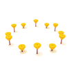PFS016 - Pebble Path Playground Stepping Stones - Set Of 12 - Ages 2 To 12 Yr - Quick Ship - Yellow on Red