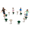 PFS016 - Pebble Path Playground Stepping Stones - Set Of 12 - Ages 2 To 12 Yr - Quick Ship - Tan on Brown, Green on Brown Render