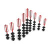 PFS031 - Serpent Pod Climbing Playground Equipment - Set Of 9 - Ages 5 To 12 Yr - Black on Red