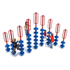 PFS031 - Serpent Pod Climbing Playground Equipment - Set Of 9 - Ages 5 To 12 Yr - Blue on Red