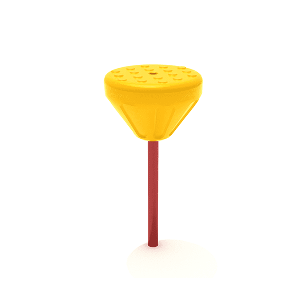 PFS015 - Single Pebble Playground Stepping Stones - Ages 2 To 12 Yr - Quick Ship - Yellow on Red
