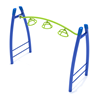 PGS001 - Single Post 3-Wheel Overhead Spinner Climbing Playground Equipment - Ages 5 To 12 Yr -  Lime Green, Blue