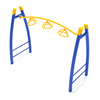 PGS001 - Single Post 3-Wheel Overhead Spinner Climbing Playground Equipment - Ages 5 To 12 Yr -  Yellow, Blue
