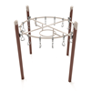  PGS022 - Single Post Circle Overhead Swinging Ring Ladder Playground Climbing Structure - Ages 5 To 12 Yr - Tan on Brown