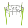  PGS022 - Single Post Circle Overhead Swinging Ring Ladder Playground Climbing Structure - Ages 5 To 12 Yr - Lime Green on Gray