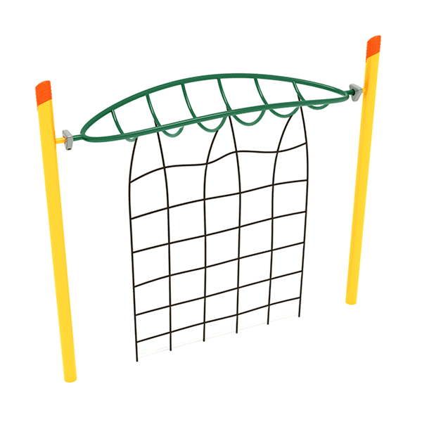 PGS025 - Single Post Overhead Inverted Horizon Climber Playground Rope Climber - Ages 5 To 12 Yr  - Green, Yellow, Red