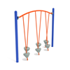 PGS029 - Single Post Tilted Pebble Playground Bridge - Ages 5 To 12 Yr - Gray, Orange, Blue