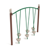 PGS029 - Single Post Tilted Pebble Playground Bridge - Ages 5 To 12 Yr - Tan, Green, Brown