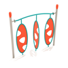 PGS030 - Single Post Triple Wing Playground Climber - Ages 5 To 12 Yr - Orange, Teal, Tan