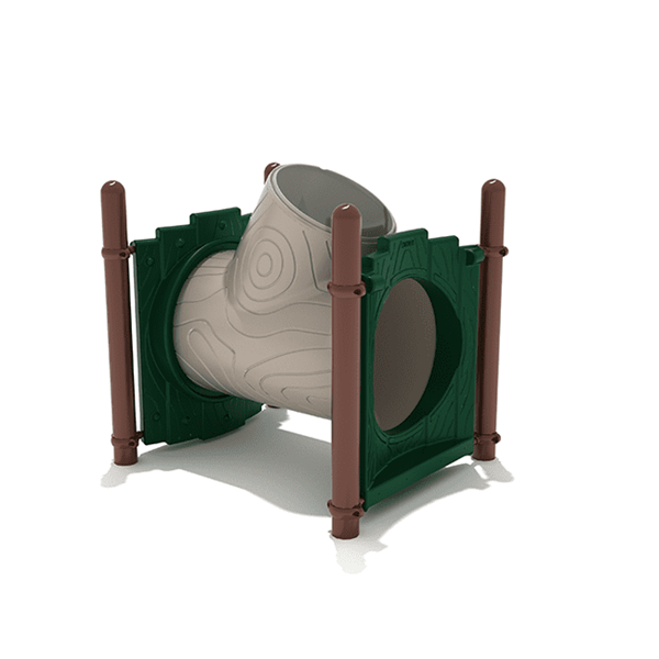 PFS024 - Skylight Trunk Crawler Playground Tunnel - Ages 2 To 12 Yr - Tan. Brown, Green