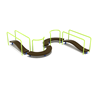 PFS069 - Snake Balance Track Playground Equipment - Ages 2 To 12 Yr - Lime Green, Blue - Side