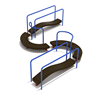PFS069 - Snake Balance Track Playground Equipment - Ages 2 To 12 Yr - Blue, Red