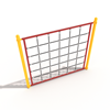 PTC022 - Square Net Climber Playground Equipment - Ages 5 To 12 Yr - Red on Yellow
