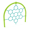 PGS011 - Sunrise Climbing Playground Equipment - Ages 5 To 12 Yr - Teal on Lime Green