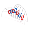 PFS045 - Floating Tunnel Playground Bridge - Ages 5 To 12 Yr - Red, Blue, White
